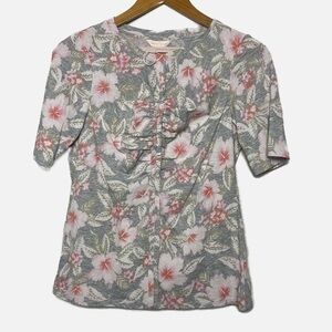 Rebecca Taylor floral cottage core jersey top Size S NEW